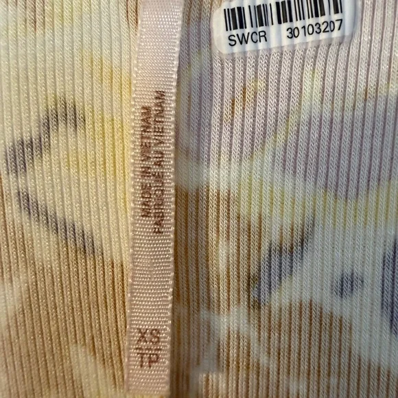 Free People Floral Ruched V Neck Midi Dress Yellow Purple XS - Picture 3 of 5